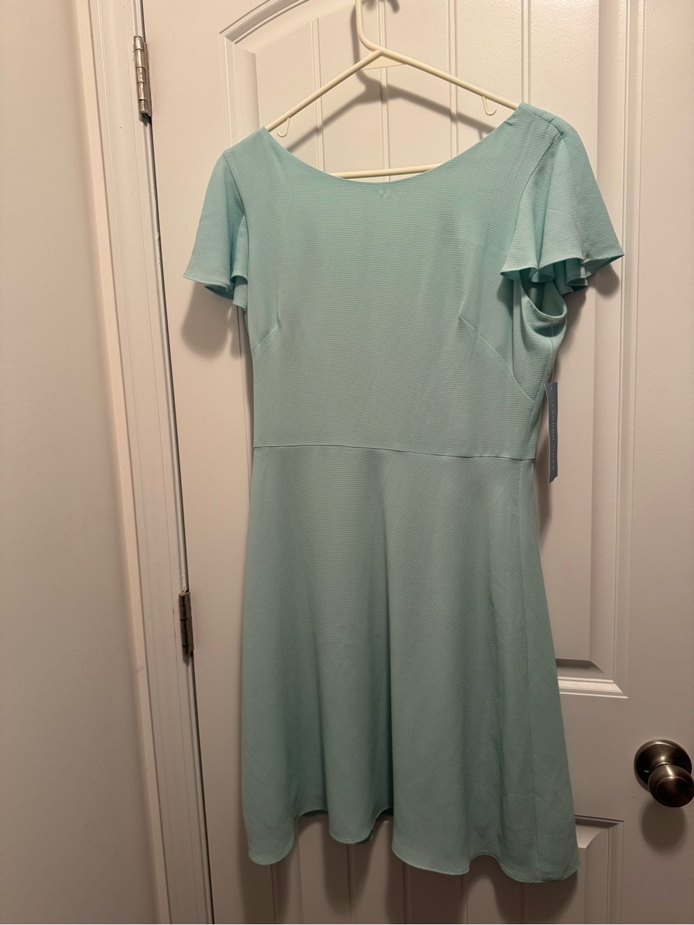 London Times Mint Green Short-Sleeve A-Line Dress